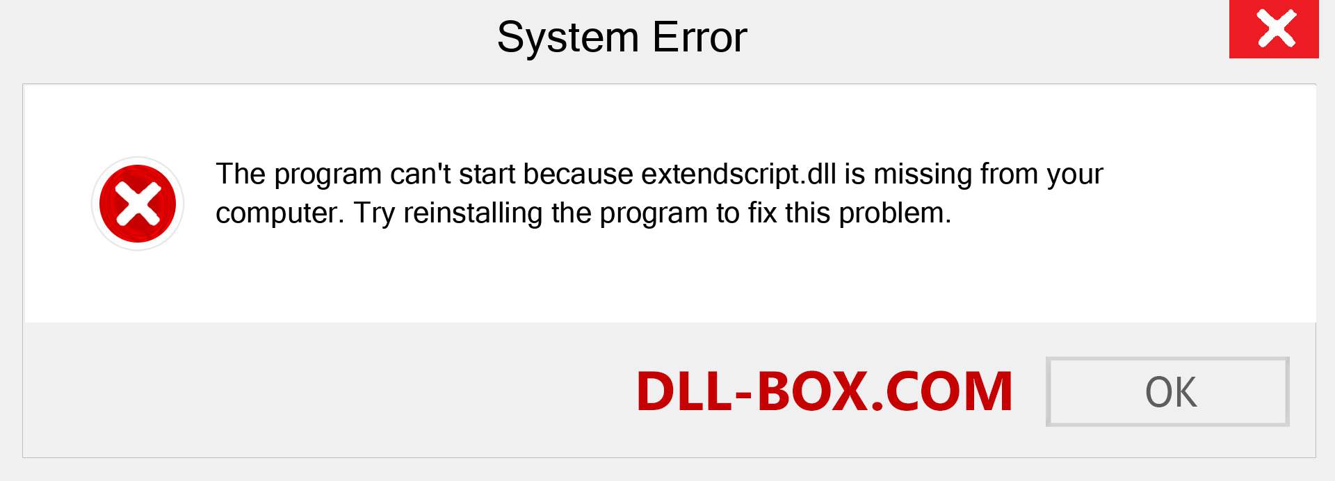  extendscript.dll file is missing?. Download for Windows 7, 8, 10 - Fix  extendscript dll Missing Error on Windows, photos, images